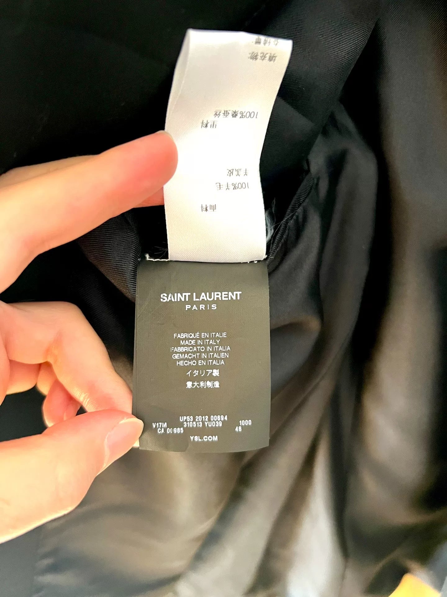 black leather lapel double-breasted blazer