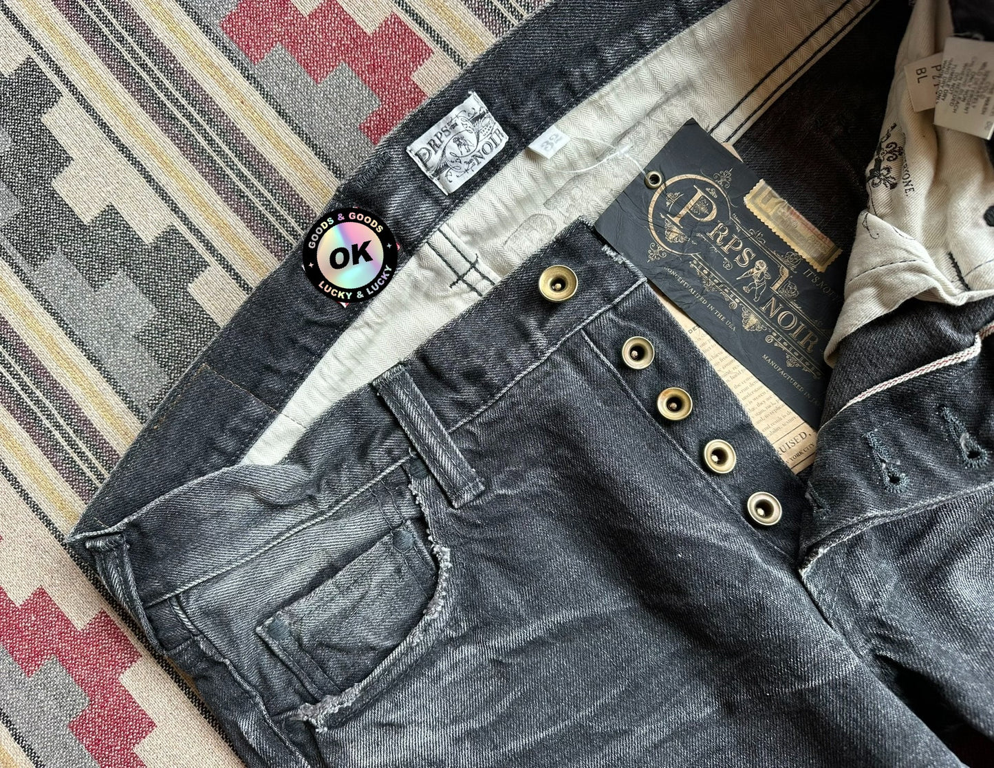 Prps Noir Distressed Selvedge Black Jeans