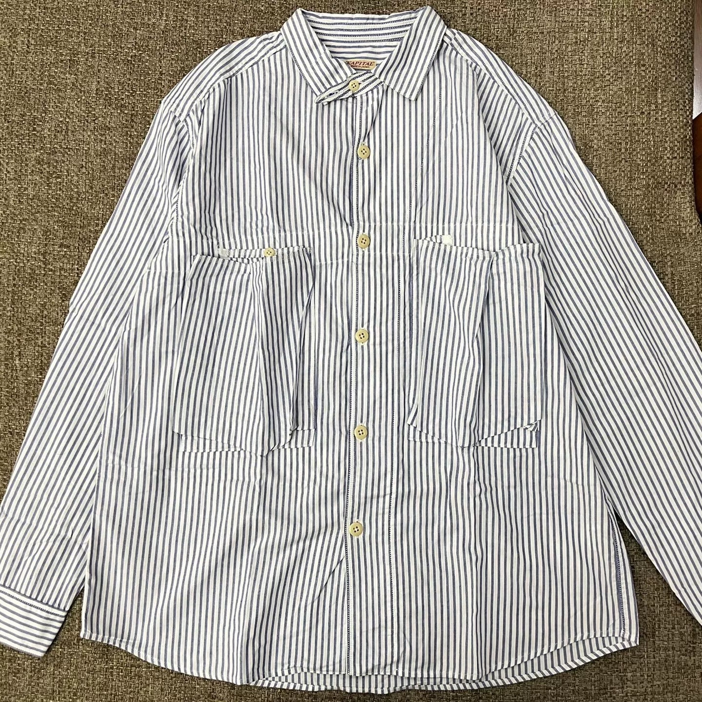Kapital Striped Button-Up Shirt
