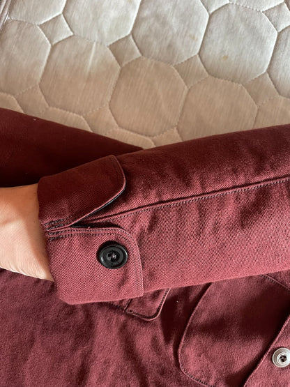 rich red heavy moleskin jacket for men