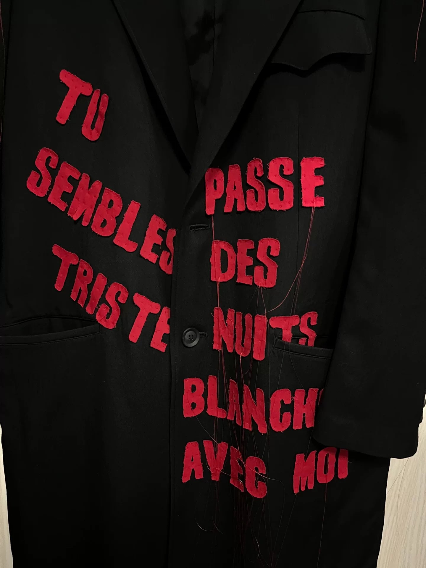 Yohji Yamamoto 24AW Red Slogan Coat