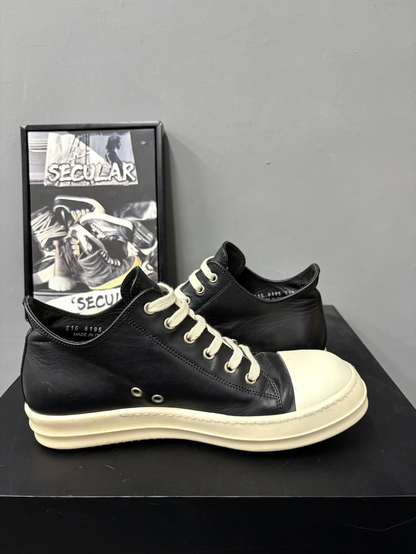 RickOwens Low-Top Leather Sneakers