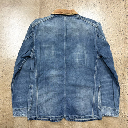 RRL Double RL Indigo Denim Jacket with Corduroy Collar