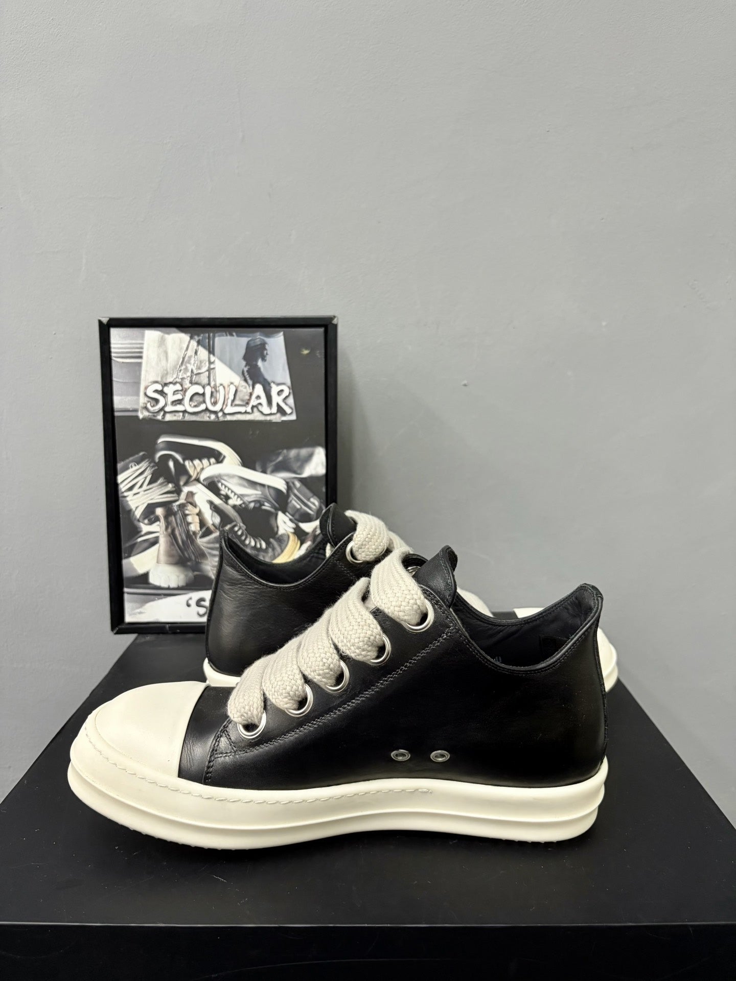 Rick Owens 25FW Mainline Leather Sneakers