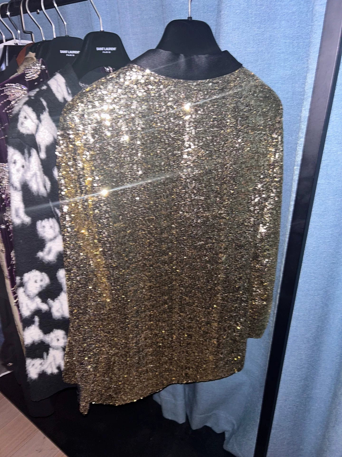 metallic gold sequin blazer jacket