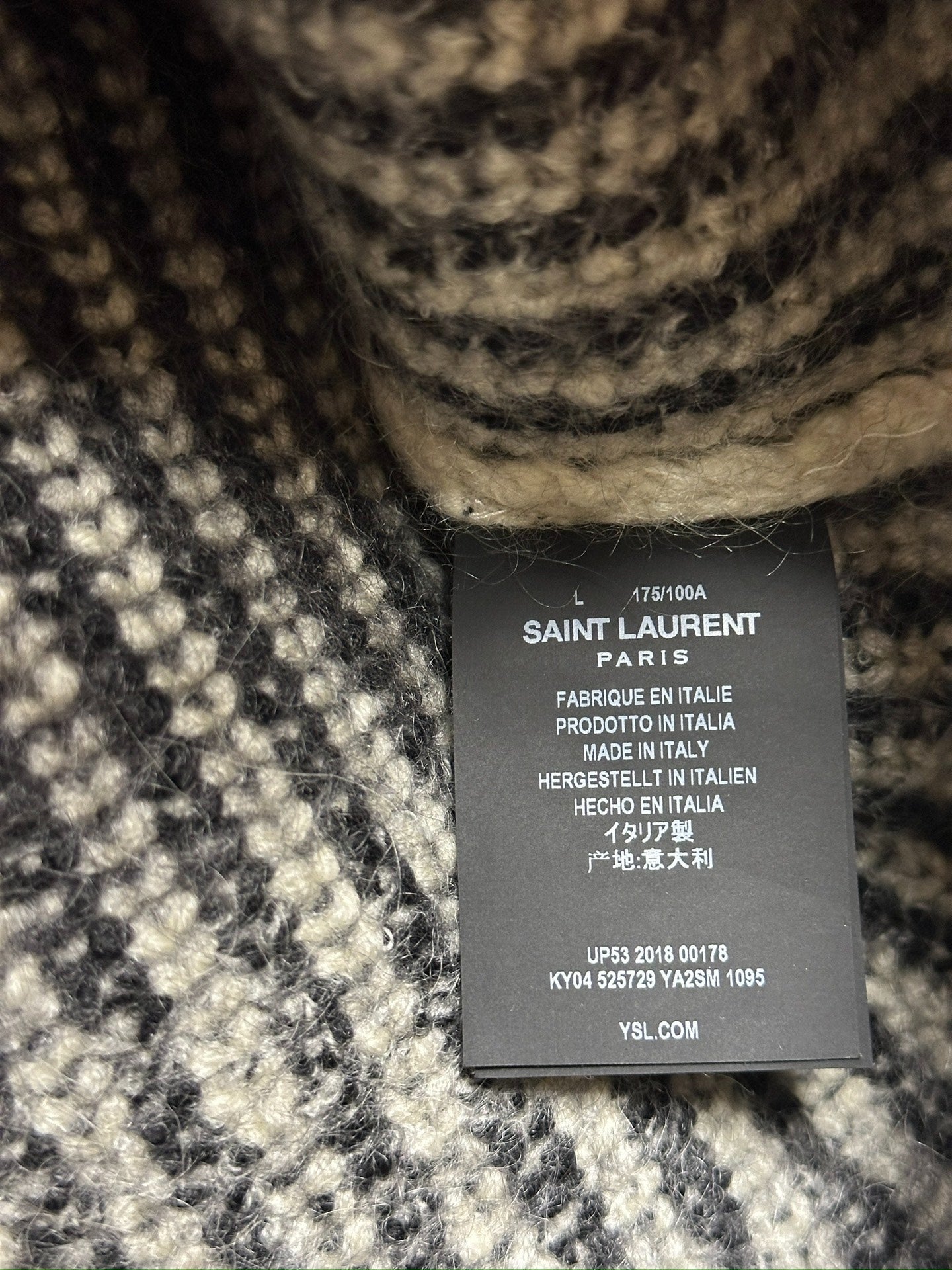 Saint Laurent Black White Stripe Sweater L