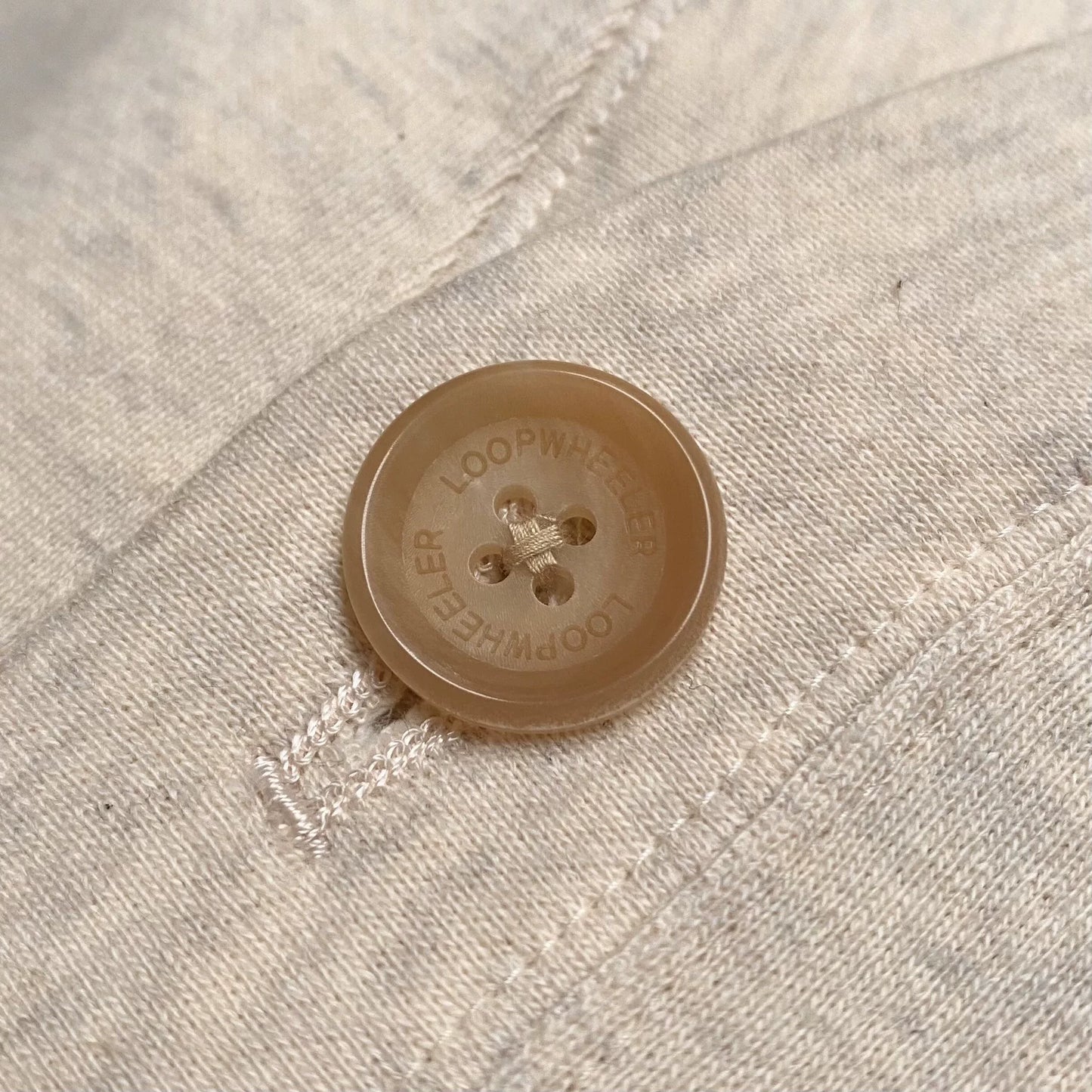 loopwheeler lw180 cardigan in leaf beige