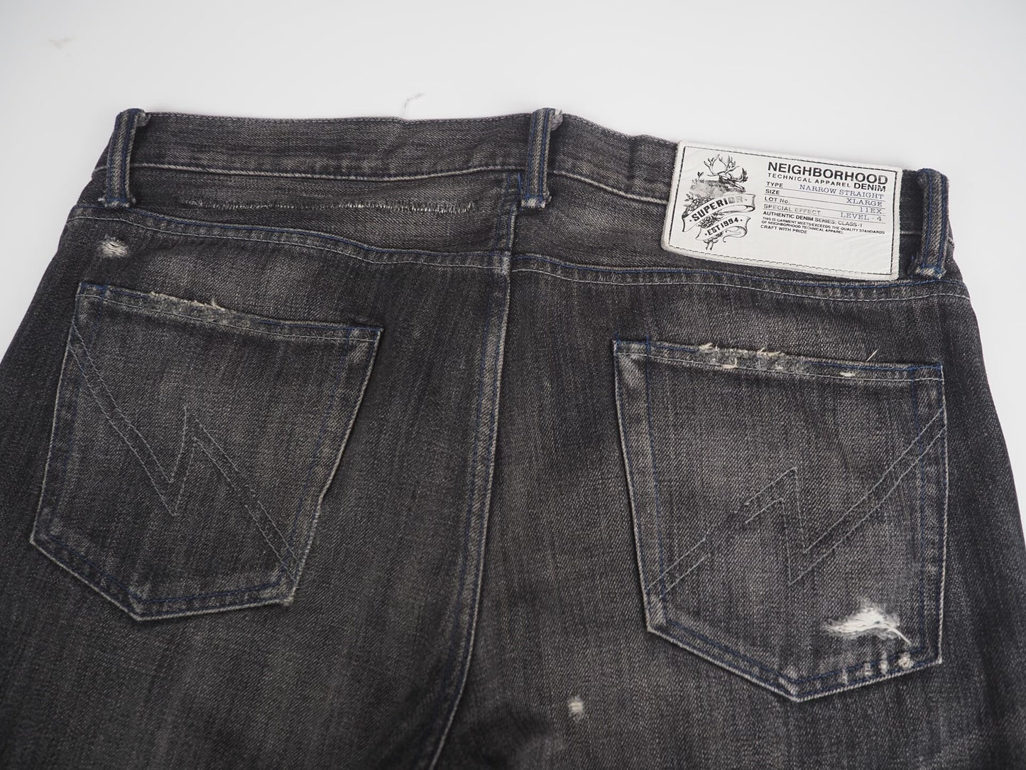 Neighborhood Beaded Savage Narrow Denim Black