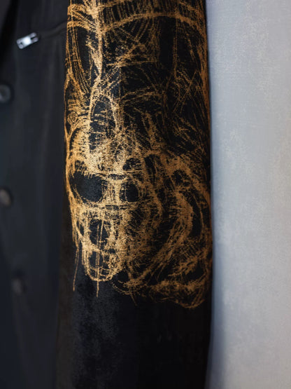 yohji yamamoto velvet sleeve cascade jacket