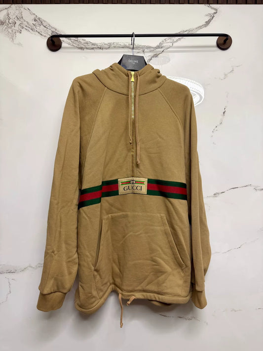 Gucci Khaki Half-Zip Hoodie