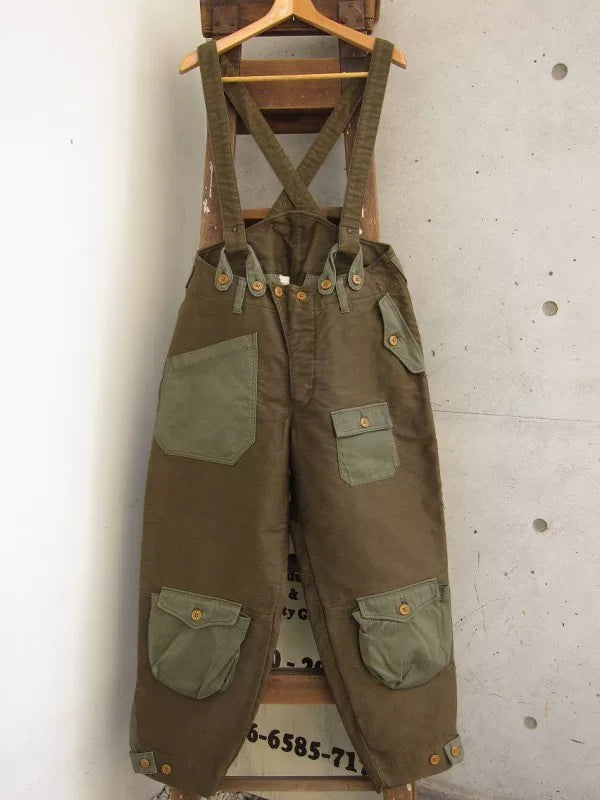 olive green patchwork flight pants