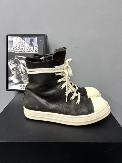 Rick Owens High-Top Leather Sneakers