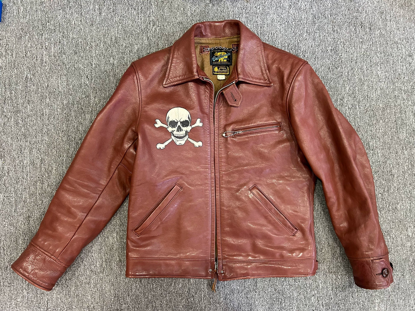 rainbow country leather jacket with artwork