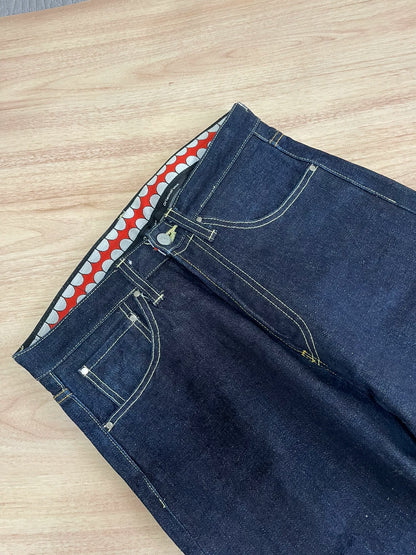 originalfake red tag white denim pants