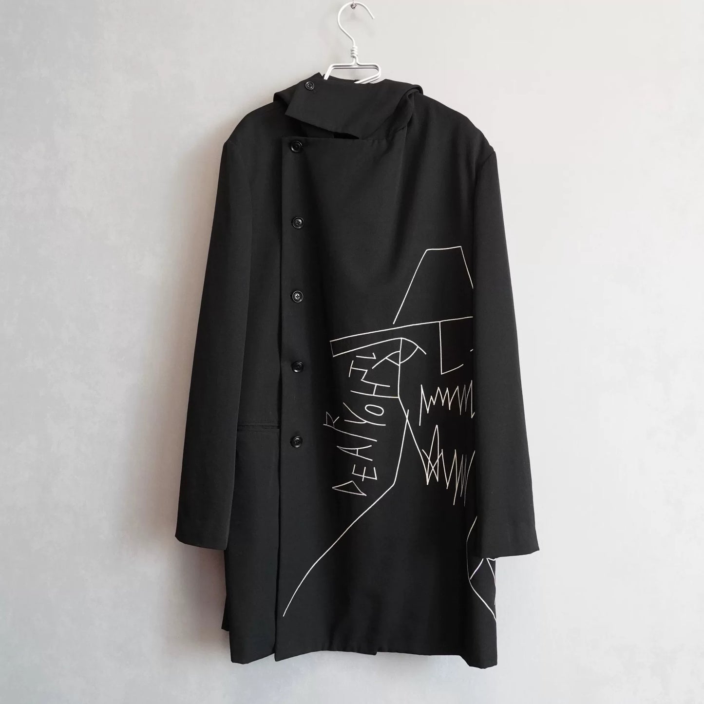 Yohji Yamamoto Hooded Embroidered Coat