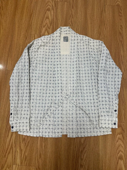visvim sashiko lhamo shirt in white