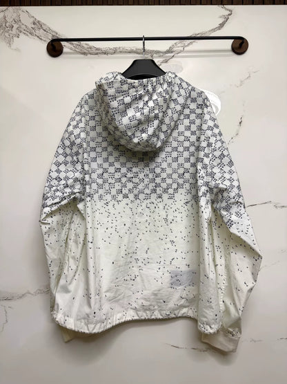 louis vuitton checkered logo windbreaker jacket