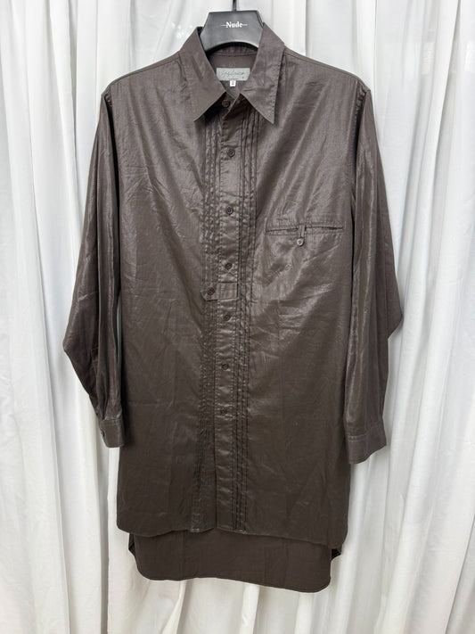 Yohji Yamamoto Pour Homme Coated Waxed Crinkled Shirt