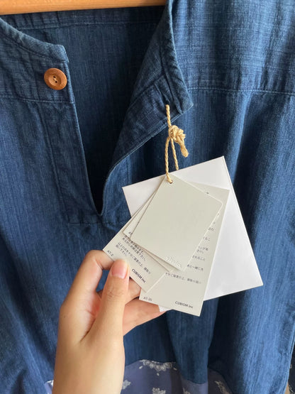 visvim Ikat Henley Indigo Dye Shirt