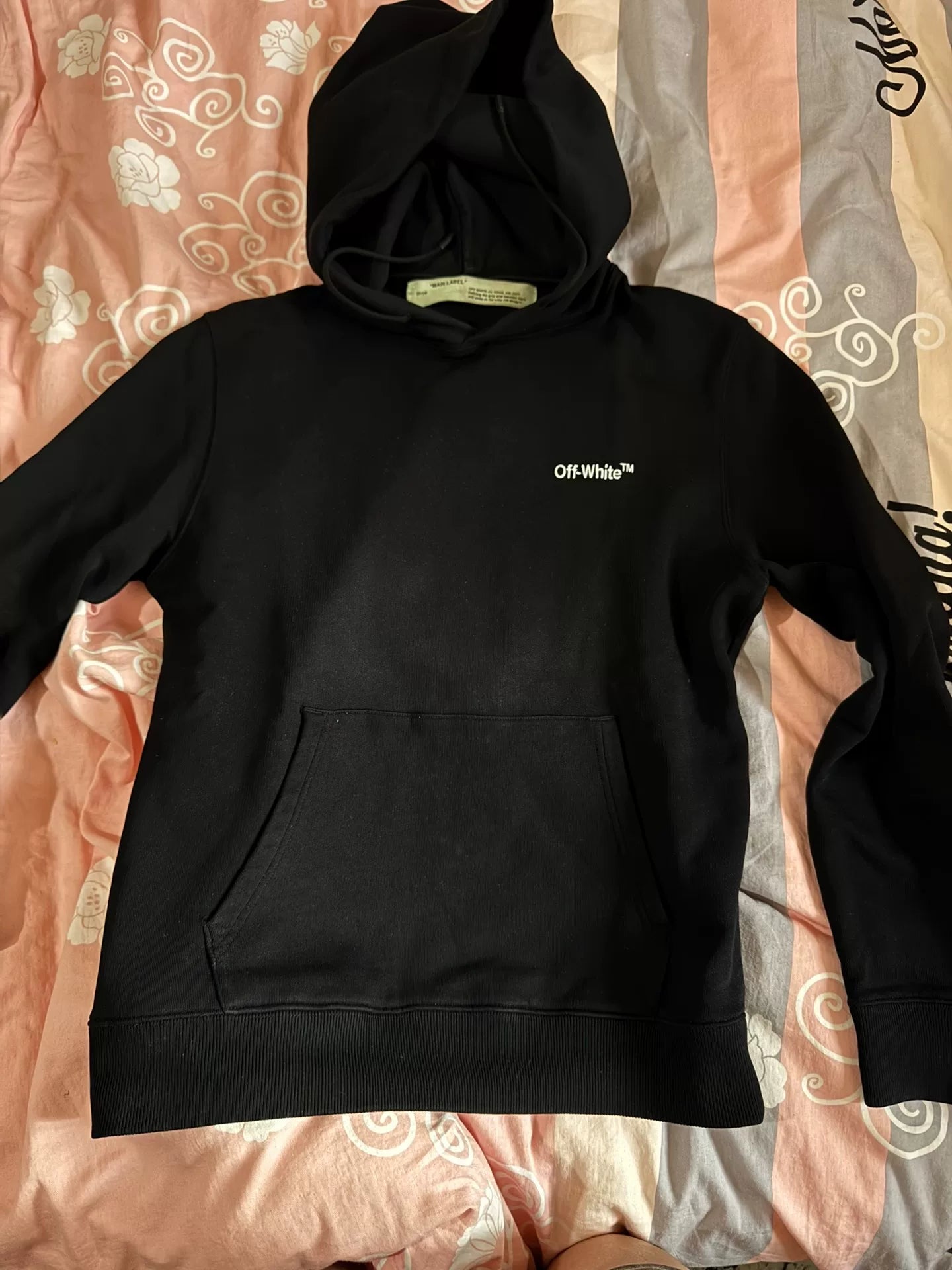 Off-White Black Hoodie with Logo