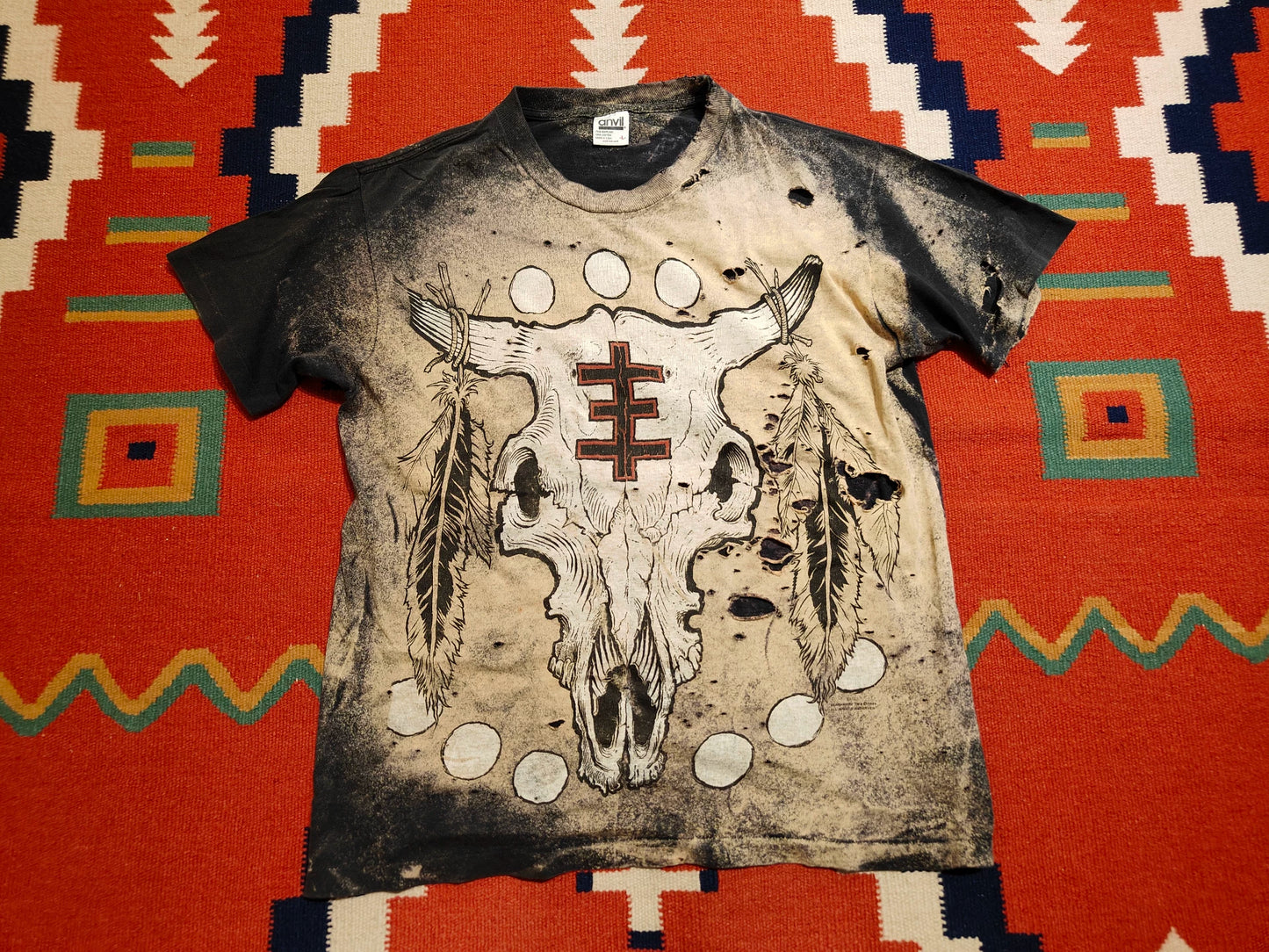 Vintage Anvil Skeleton Graphic Tee