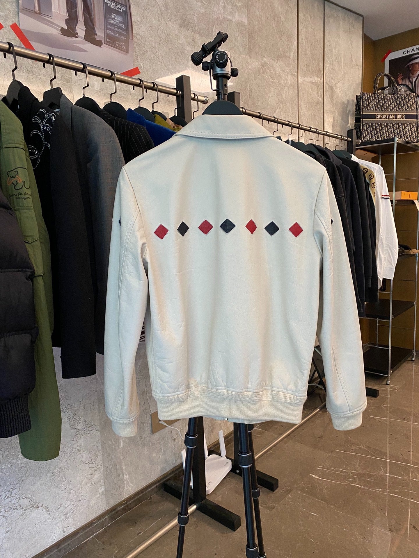 Saint Laurent Diamond Patch Leather Jacket