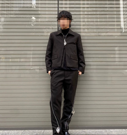 namacheko tailored biker jacket in black