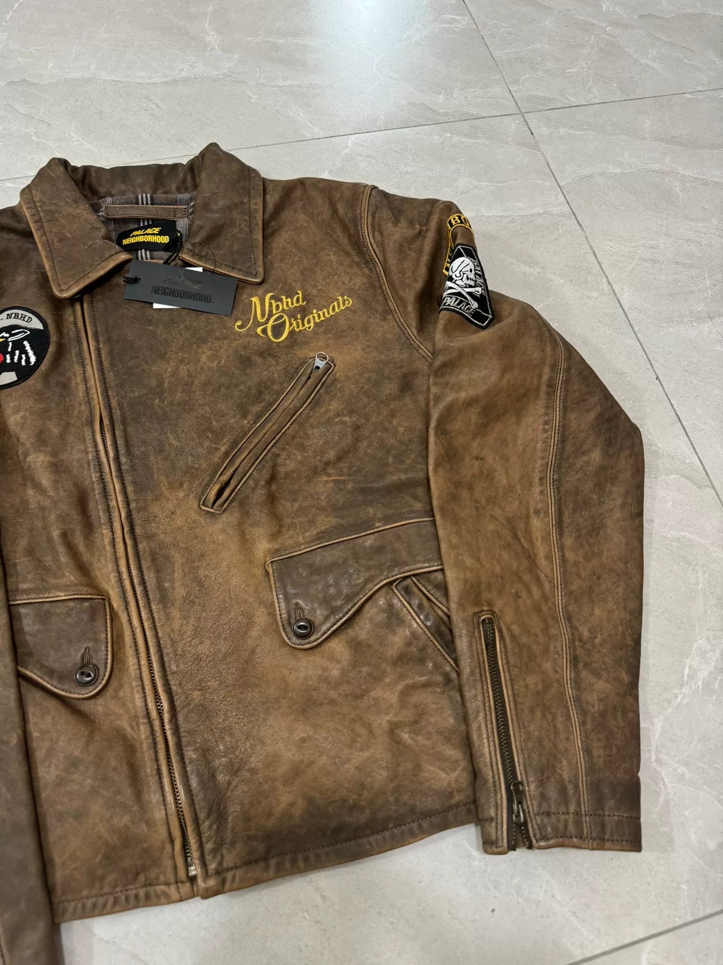 PALACE x NEIGHBORHOOD Leather Jacket