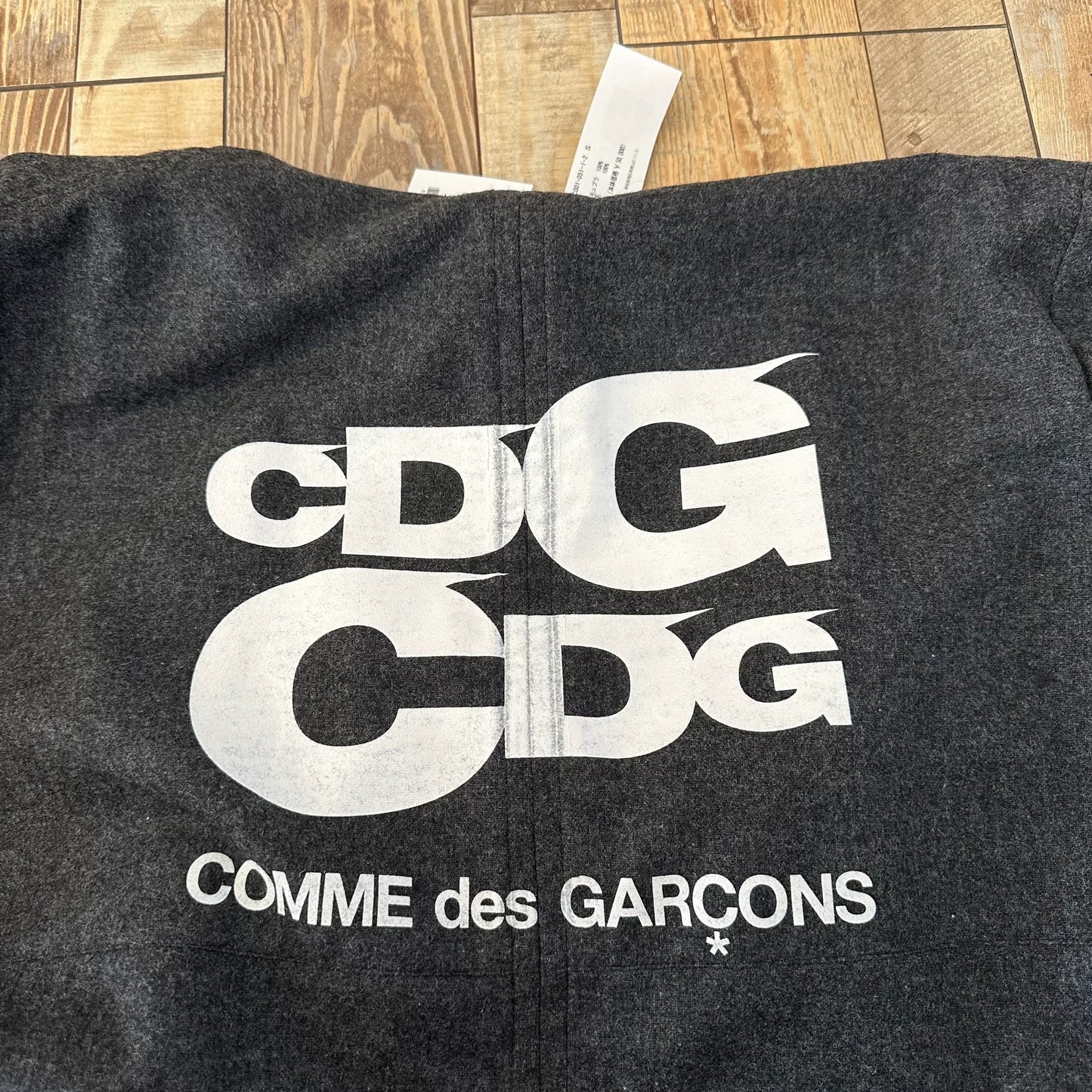 CDG Collarless Printed Tailcoat Trench