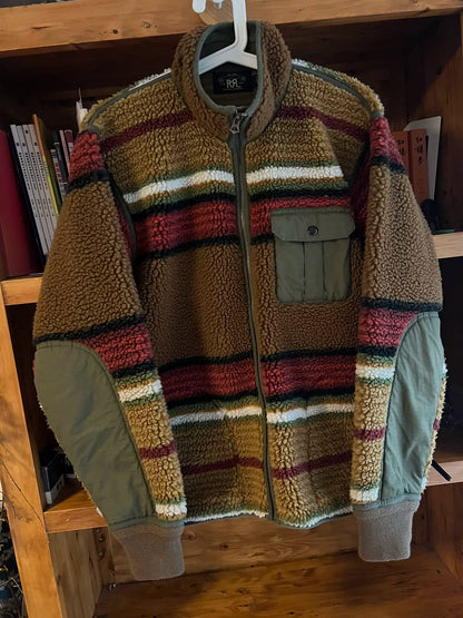 vintage rrl fleece jacket with retro pattern