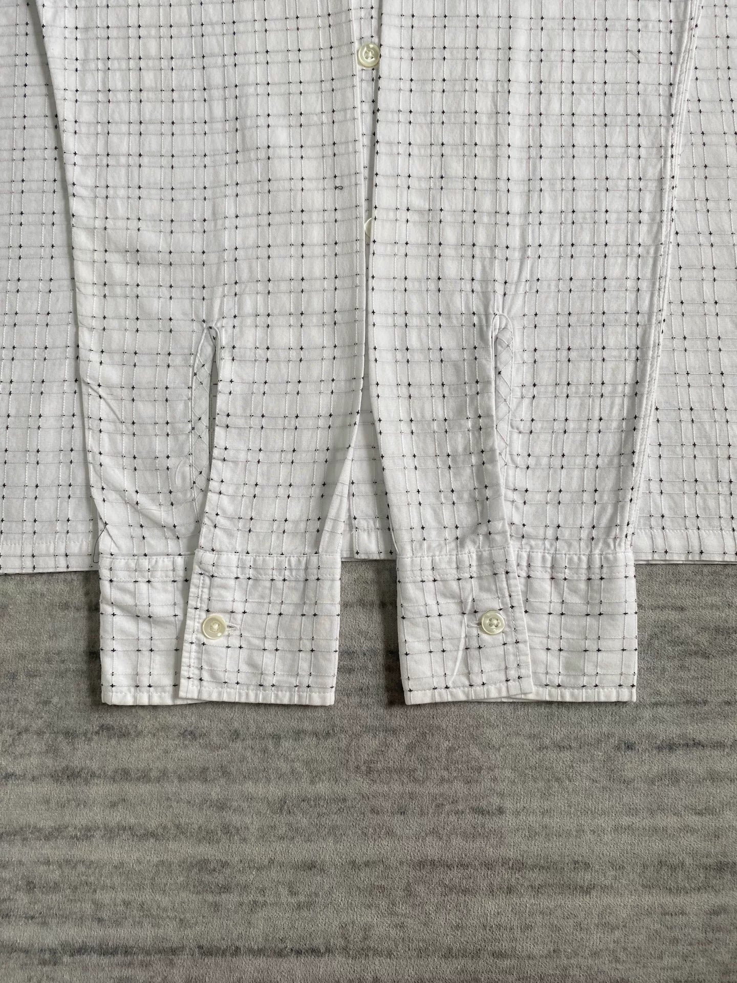 vintage black and white check long sleeve shirt