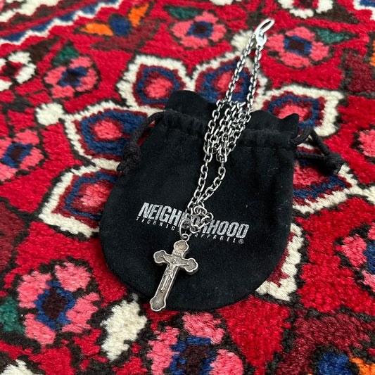 neighborhood silver cross necklace set