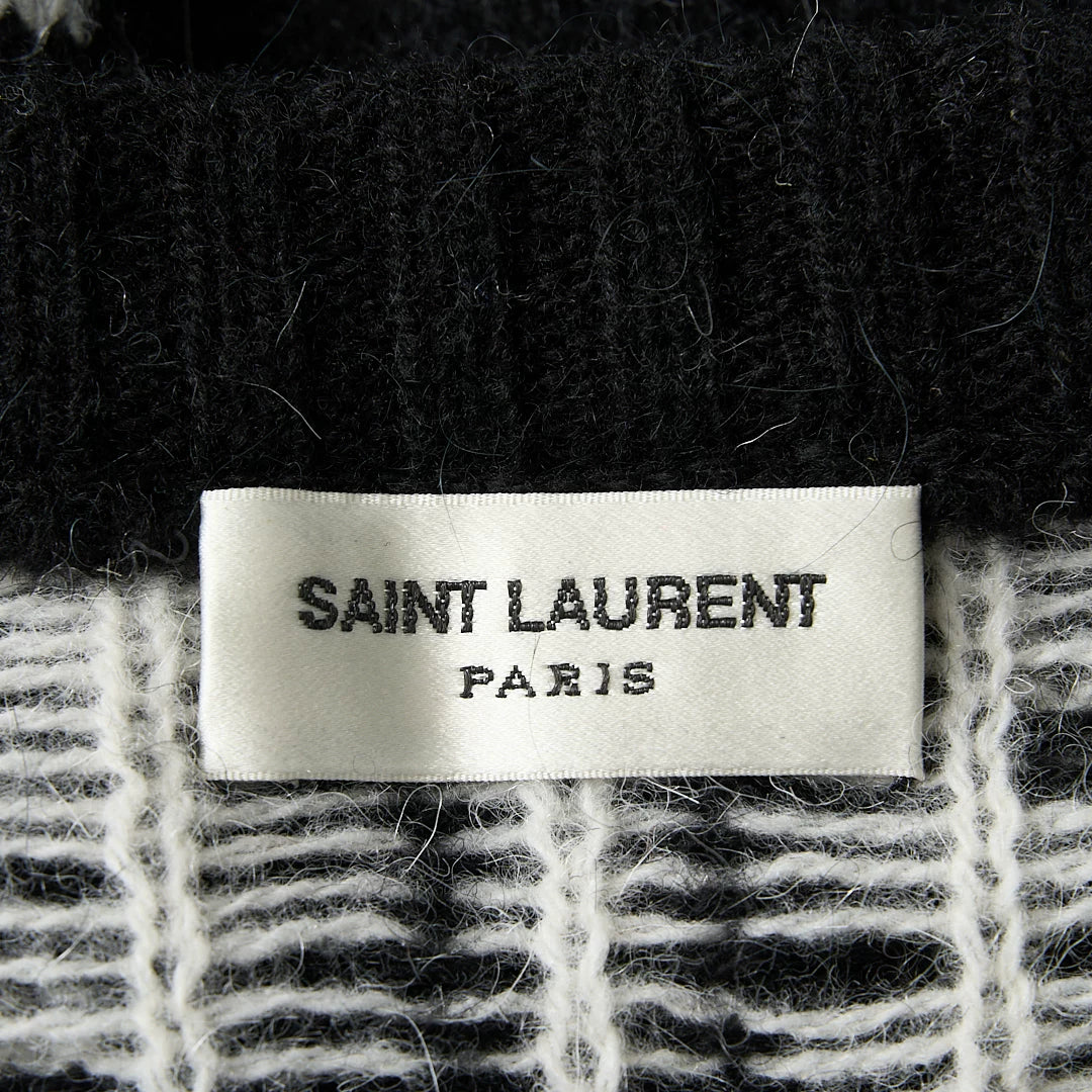 Saint Laurent Men's Black Zigzag Knit Sweater