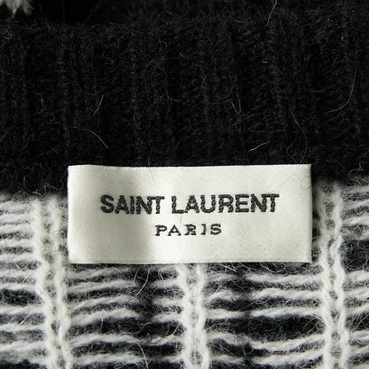 Saint Laurent Men's Black Zigzag Knit Sweater