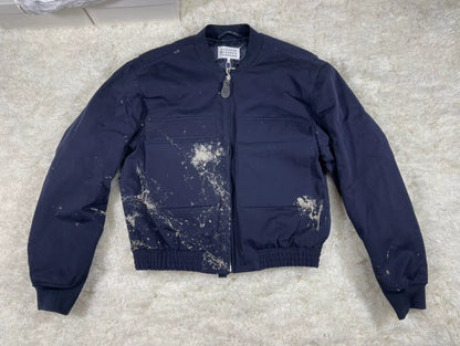 Maison Margiela Navy Paint Spatter Bomber Jacket