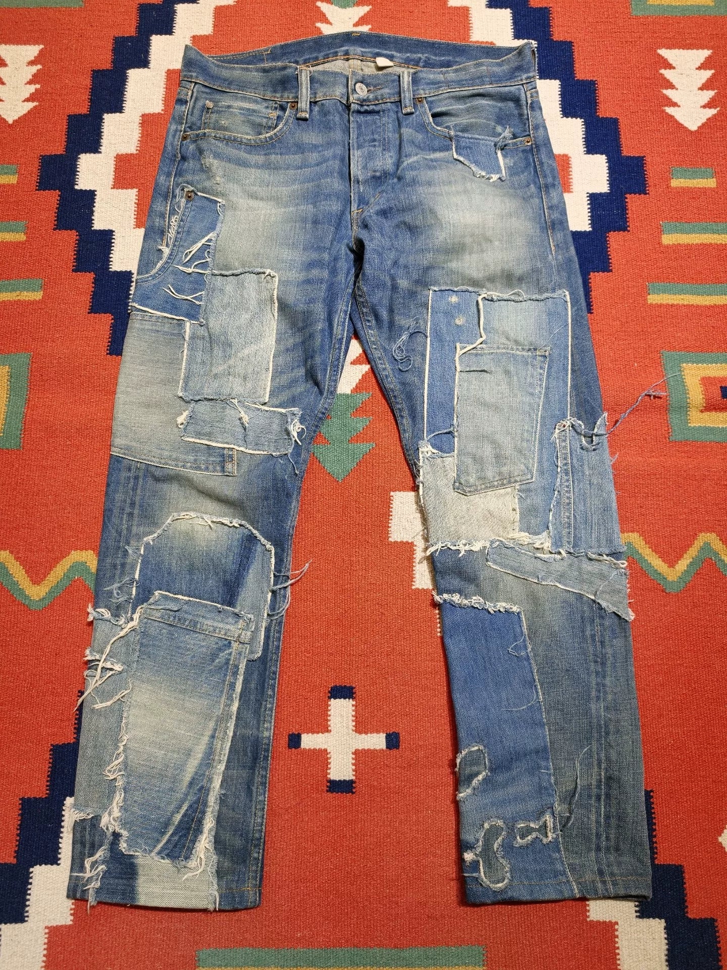 RRL Ralph Lauren Patchwork Denim Jeans