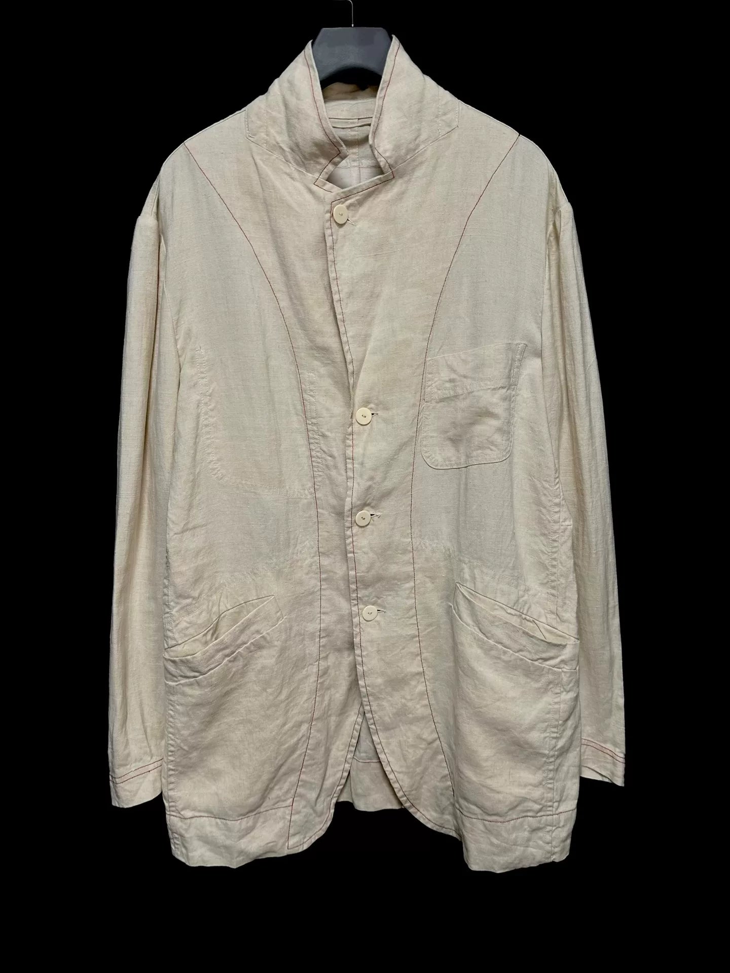 linen jacket dyed with red tea