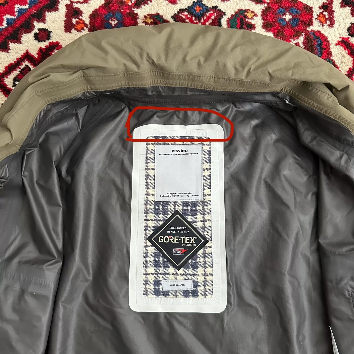 visvim gore-tex jacket size large