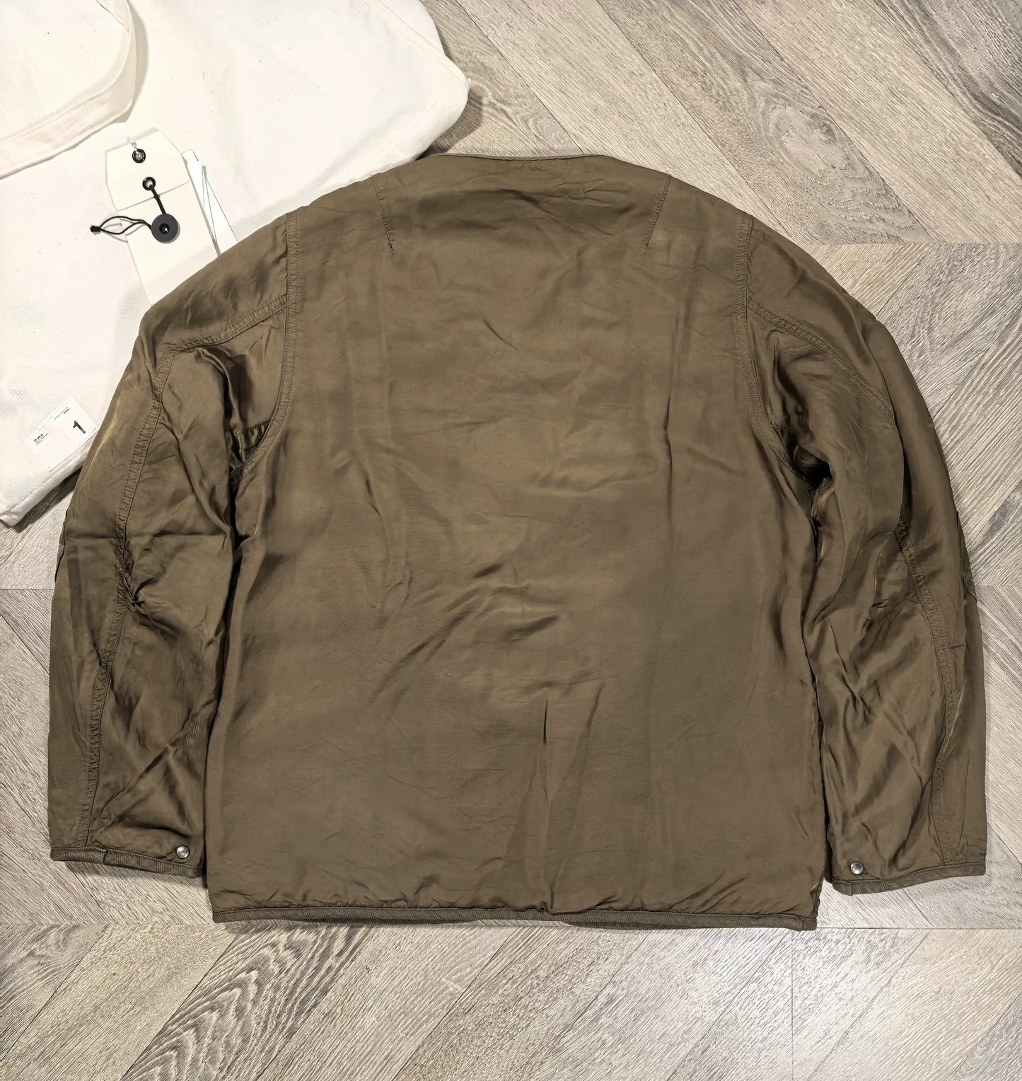 visvim iris liner jacket in olive green