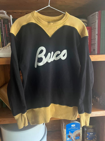 vintage buco fleece sweatshirt in black and yellow