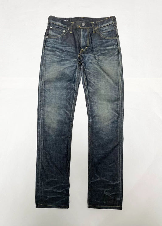 visvim non-washed snake skin denim pants