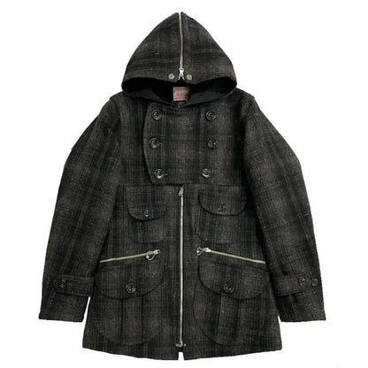 vintage gray plaid wool jacket