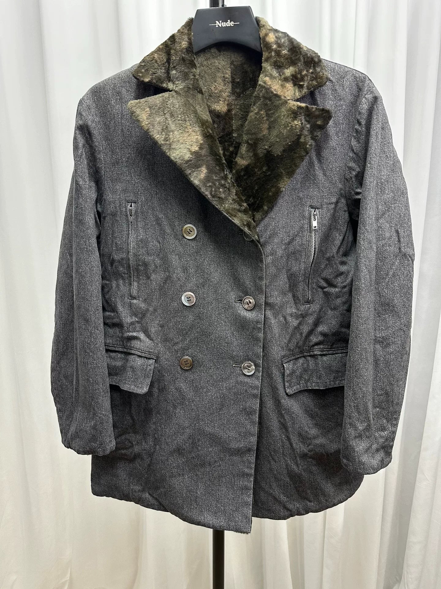 Comme Des Garcons Double-Breasted Tricot Coat