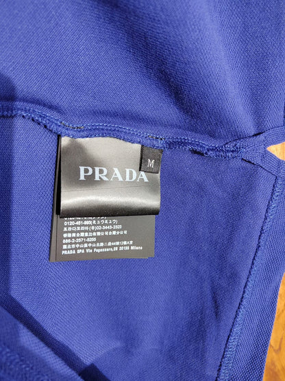 Prada Blue Embroidered Polo Shirt