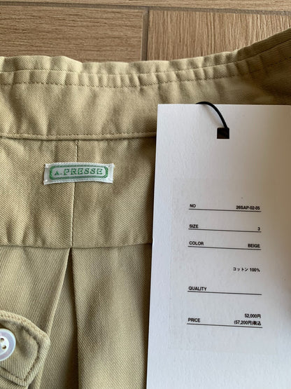 A.PRESSE Double Weave Twill Regular Collar Shirt