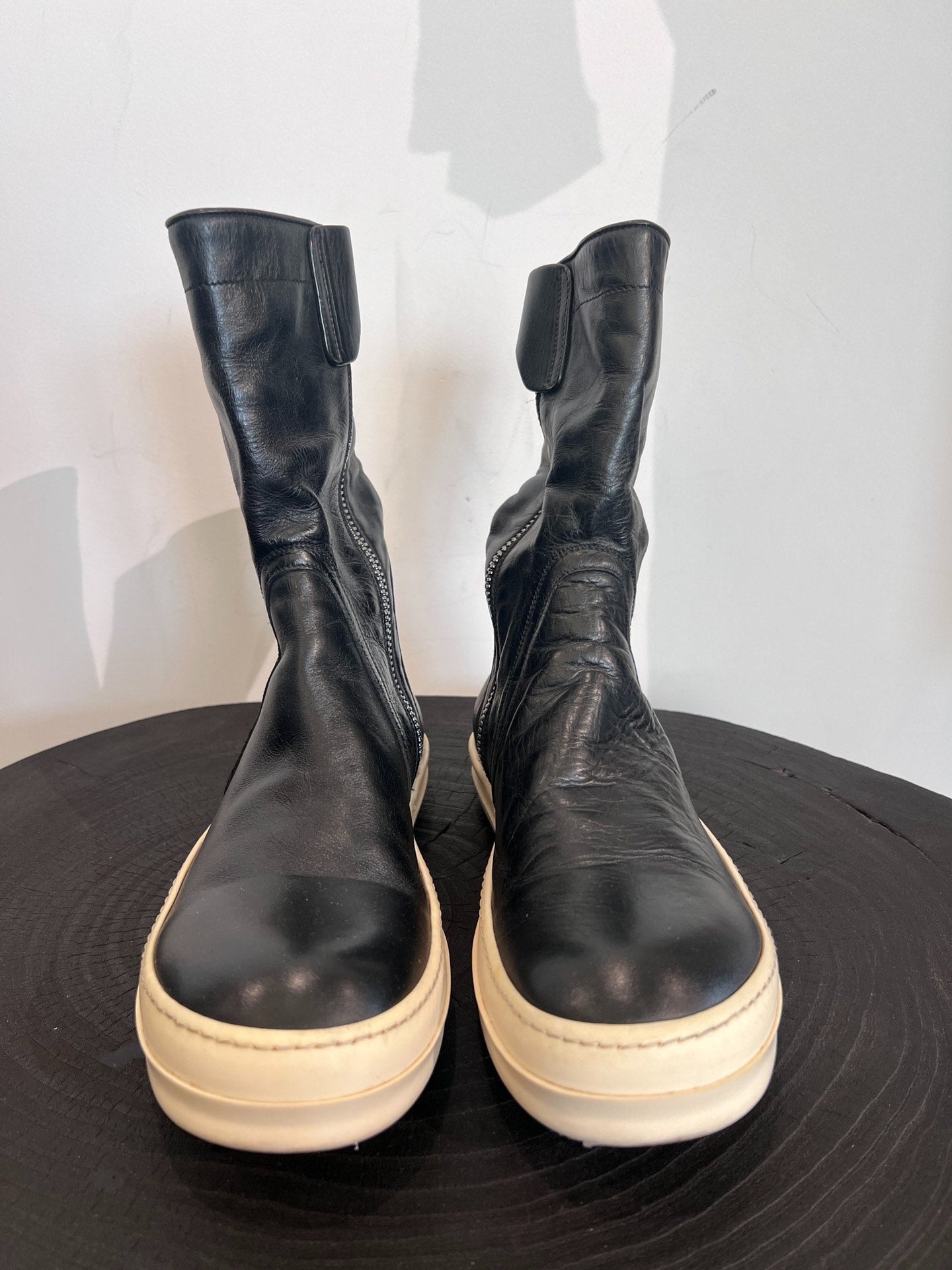 Rick Owens Main Line Cowhide Mid-Calf Boots 40