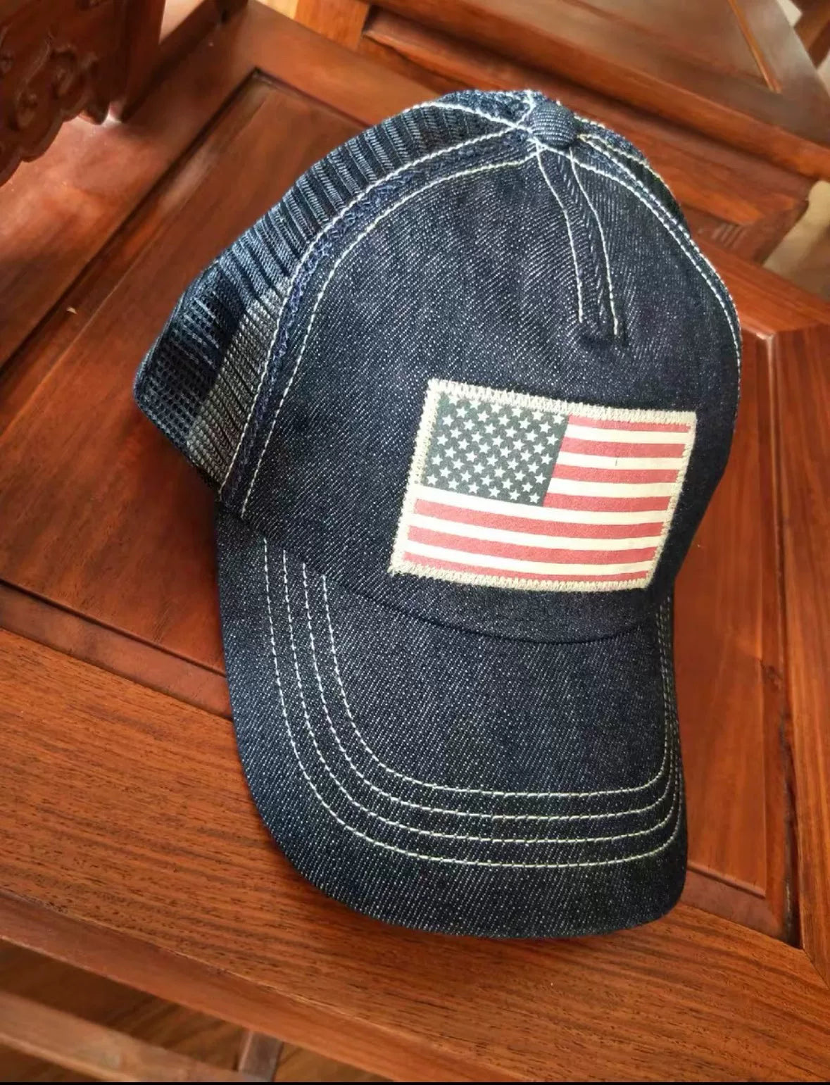 RRL Vintage Embroidered Trucker Hat