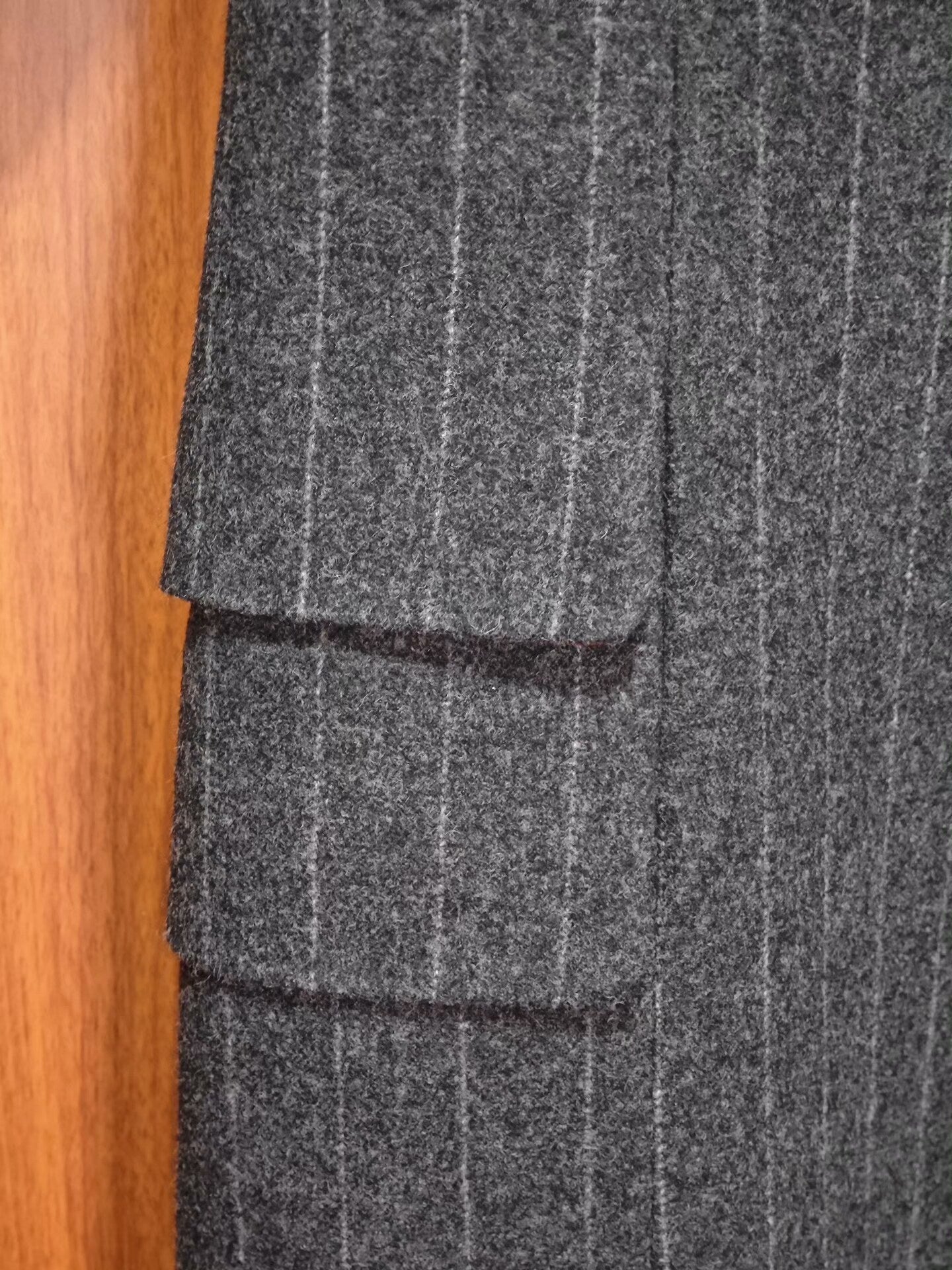 Yuji Yamada Wool Overcoat with Stripes