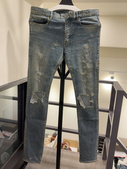 Saint Laurent Distressed Denim Pants