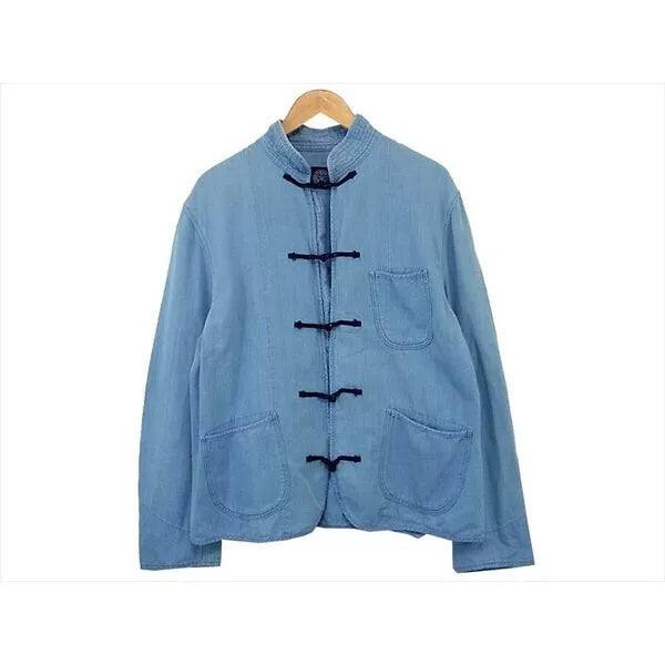 blue indigo dyed button shirt size s